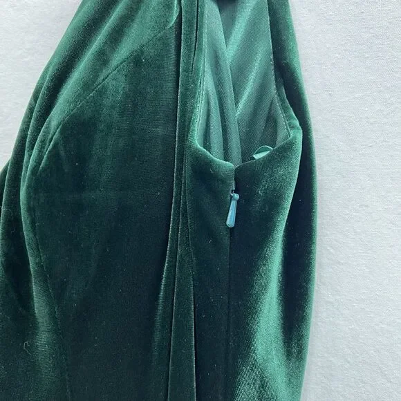 Revelry Dakota Emerald Cowl Back Velvet Dress Size 14 Gown Lined Prom